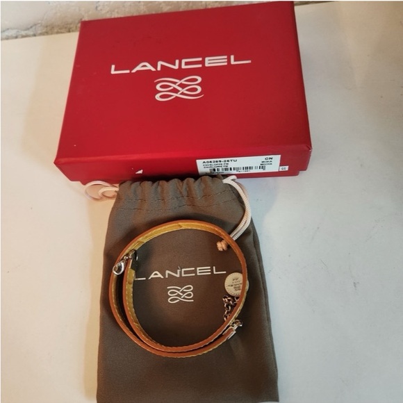 Lancel Paris Jewelry - NIB Lancel Paris Double Wrap Leather Bracelet w/ Coin Charm • Made in France